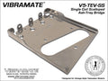 Chrome metal scalloped ashtray-style guitar bridge with multiple mounting holes and tabs, branded Vibramate.