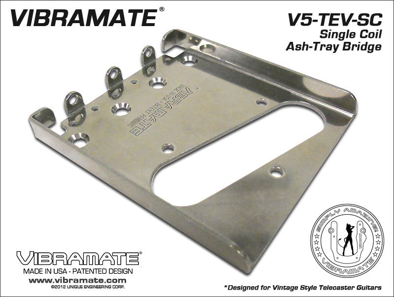 Chrome metal ashtray bridge for a guitar with cutouts and mounting tabs.