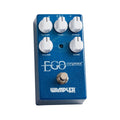 Blue guitar effects pedal with five white knobs and a footswitch labeled Ego compressor Wampler.