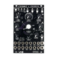 Black audio module panel with multiple knobs, buttons, and 16 jacks labeled with functions for audio processing.