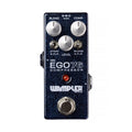 Dark blue guitar compressor pedal with knobs for blend, comp, level, two toggle switches, and a footswitch.