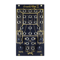 Black eurorack module with multiple 3.5mm jacks, four rotary knobs, and gold geometric line art labeled SoundStage II.