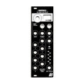 Black front panel for a module labeled Rostock with multiple jack sockets and a rotary knob hole.