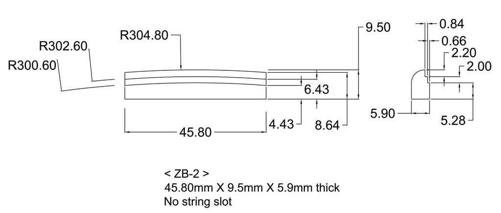 Gold Tone ZB-2 Zero Glide Unslotted Replacement Nut – Gibson Style