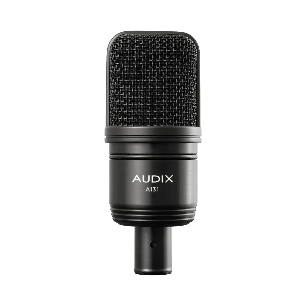 Black Audix A131 microphone with mesh grill and XLR connector shown from the front.