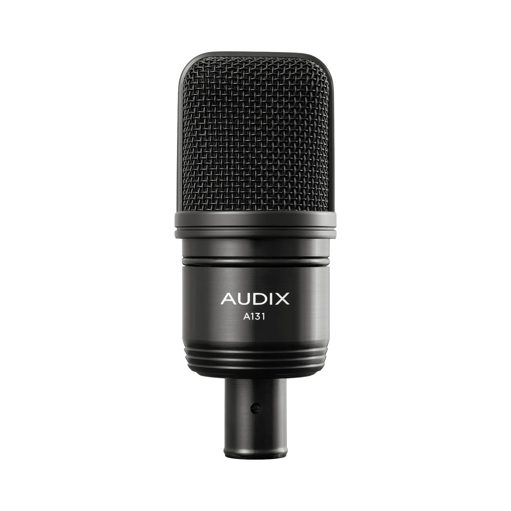 Black Audix A131 microphone with mesh grill and XLR connector shown from the front.