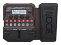Top view of a brown Zoom A1X Four multi-effects pedal with knobs, buttons, and expression pedal.