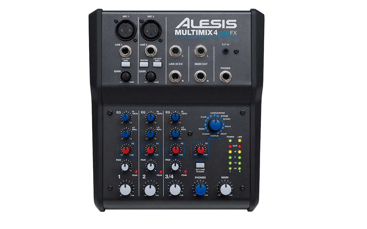 MultiMix 4 USB FX Four-channel Mixer with Effects and USB Audio Interface
