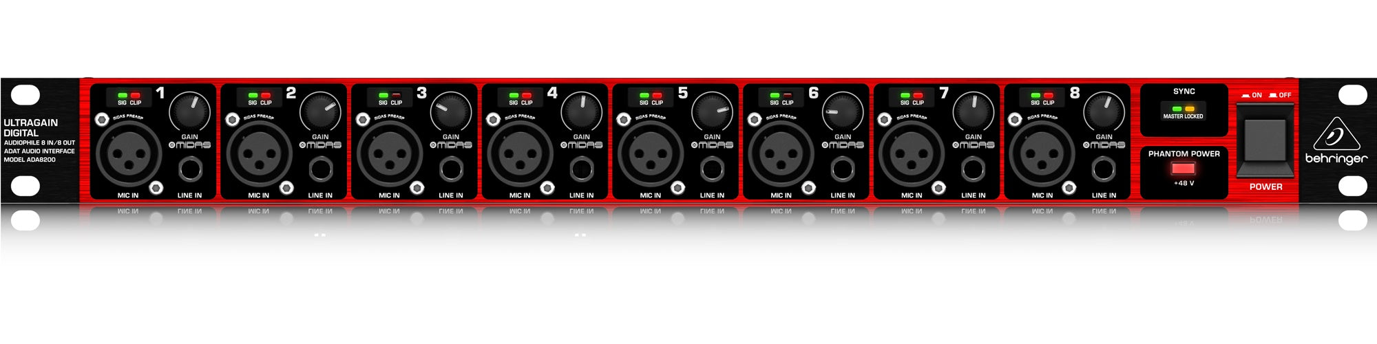 ADA8200 8 In/8 Out ADAT Audio Interface with MIDAS Mic Preamps