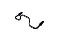 Black shaped handlebar with rubber grips on both ends shown on white background.