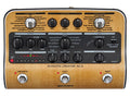 Zoom Acoustic Creator AC-3 effects pedal with wood grain finish and multiple knobs and switches for guitar settings.