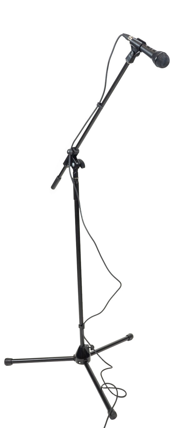 Economy Dynamic Hand Held Microphone Package with Cable, Stand and Clip