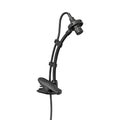 Black microphone with flexible gooseneck and clip, attached cable, showing AUDIX brand name.