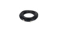 Coiled black coaxial cable with silver BNC connectors on both ends.