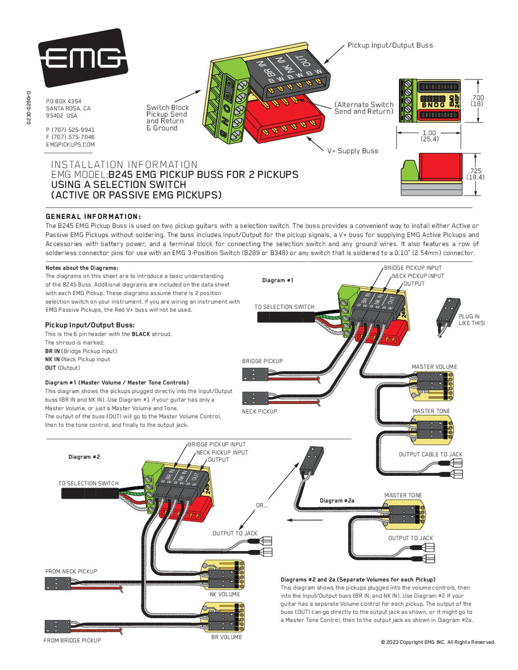 EMG B245 Pickup Buss – 5052
