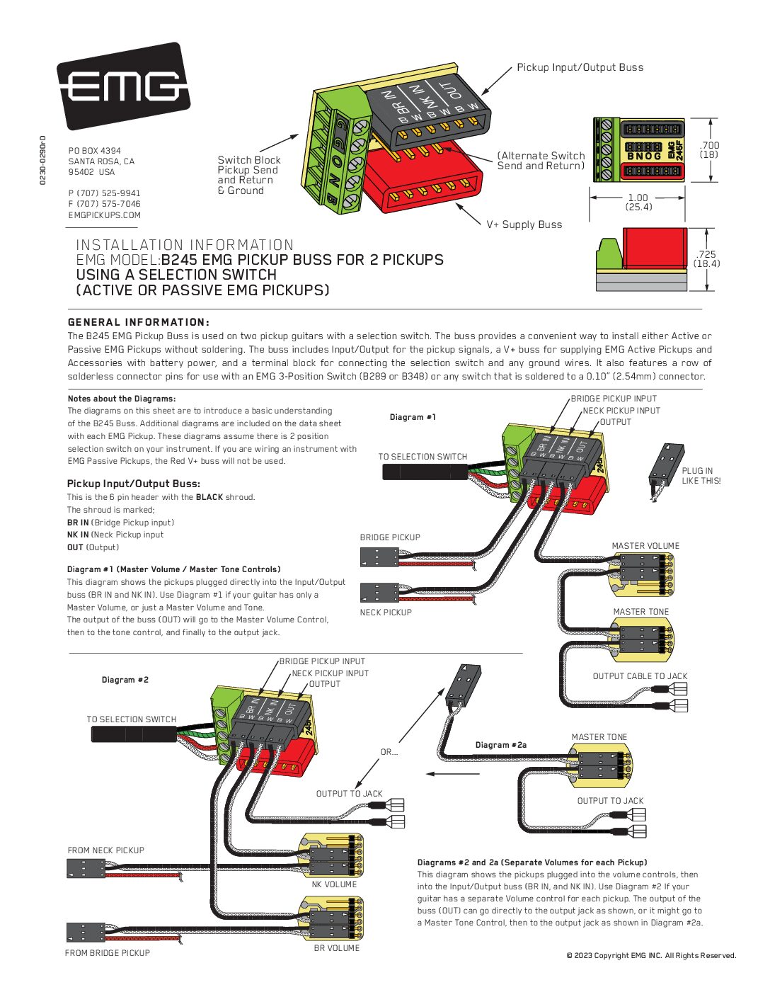 EMG B245 Pickup Buss – 5052
