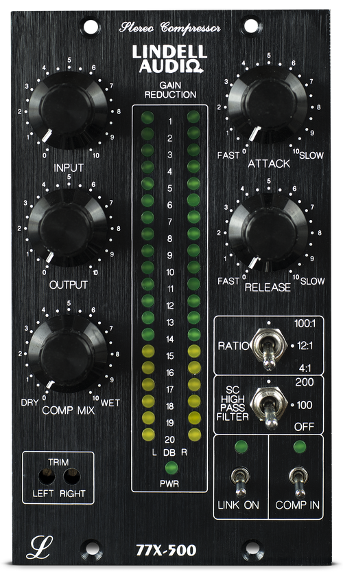 Lindell Audio 500 Series Stereo Compressor, dynamics compression processor
