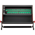 Black open rackmount frame with green circuit board and multiple slot connectors, red side knobs, and Arturia branding.