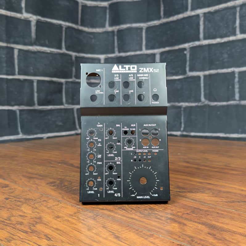 Alto Professional Zephyr ZMX52 Face Panel – 5‑Channel Compact Mixer Front Plate – Clean Layout, DJ‑Ready Design