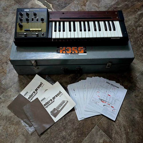 1978 Korg M-500 SP Micro Preset Monophonic Synthesizer Keyboard - w/ Case