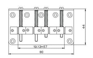 Solo Chrome 4 String Vintage Style Bass Bridge