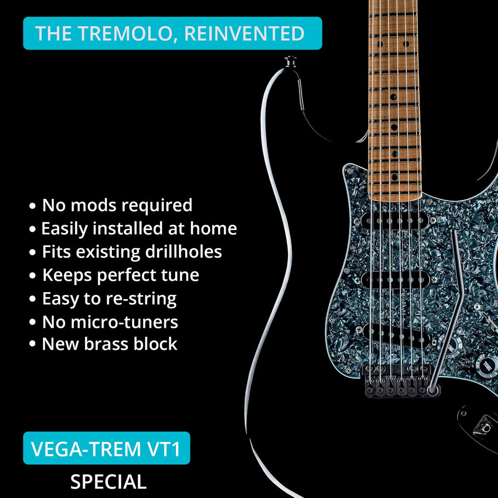 Vega Trem VT1 Special Standard 6 Point System for Strat – Black