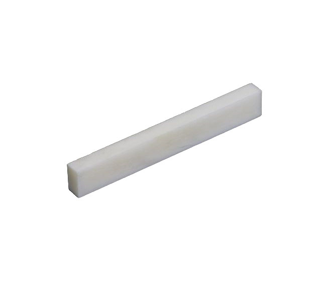 White flat rectangular bone piece shown on a white background.