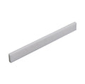 White elongated rectangular flat-bottom blank bone saddle piece for an acoustic guitar.