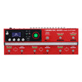 Red Boss RC-600 loop station pedal with multiple knobs, buttons, display screen, and input/output jacks.