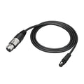Black cable with a female XLR connector on one end and a 5-pin male mini-DIN connector on the other end.