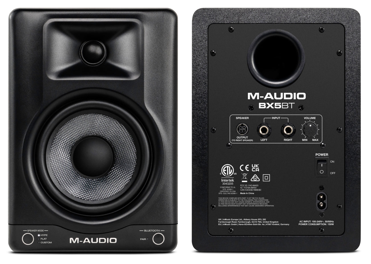 BX5BT 5'' Powered Desktop Studio Monitors with Bluetooth (Pair)