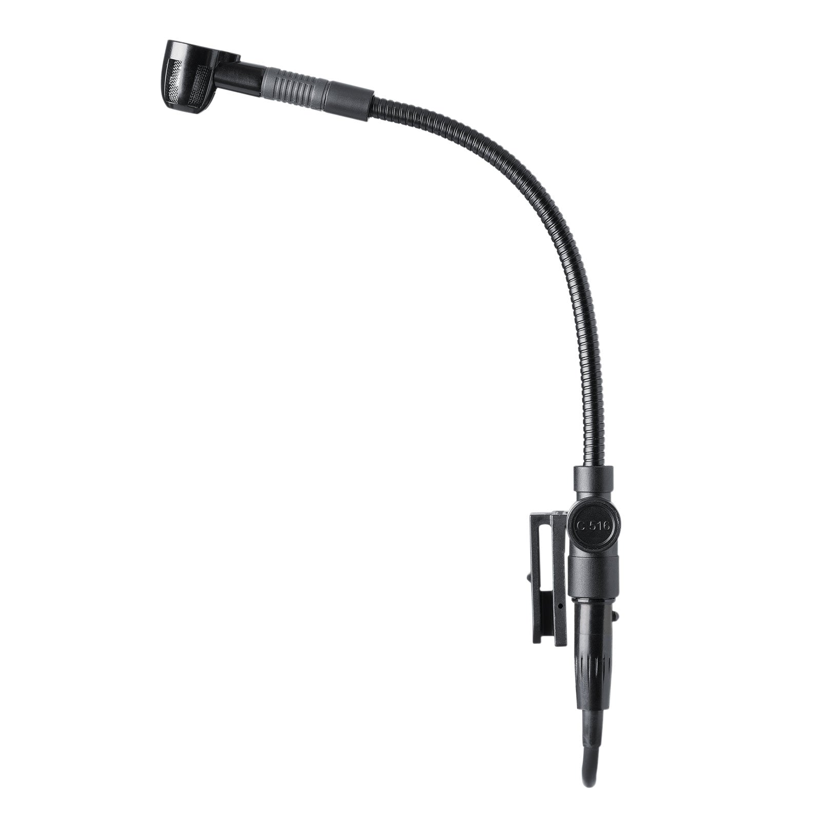 Black gooseneck microphone with clip and XLR-style connector labeled C516