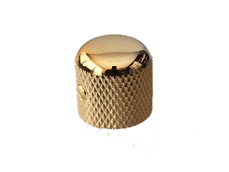 Gold-colored textured dome knob with a smooth rounded top and a set screw on the side.