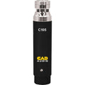 Black and silver cylindrical CAD Audio C105 condenser microphone with yellow logo and circular connector base.
