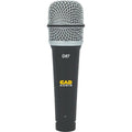 Black handheld microphone with silver grille and CAD Audio D87 branding.
