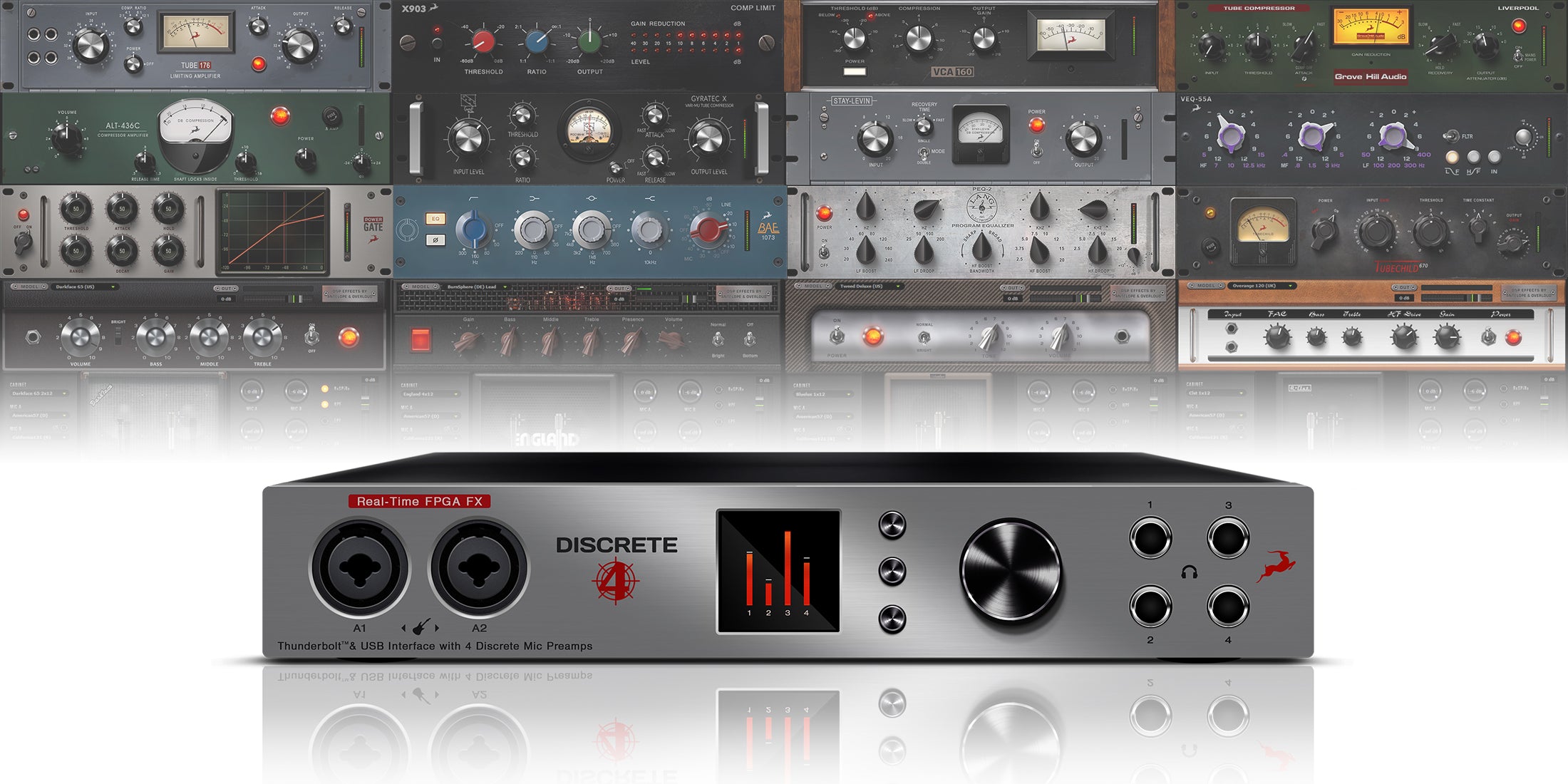 Discrete 4 Microphone Preamp and Thunderbolt/USB Interface