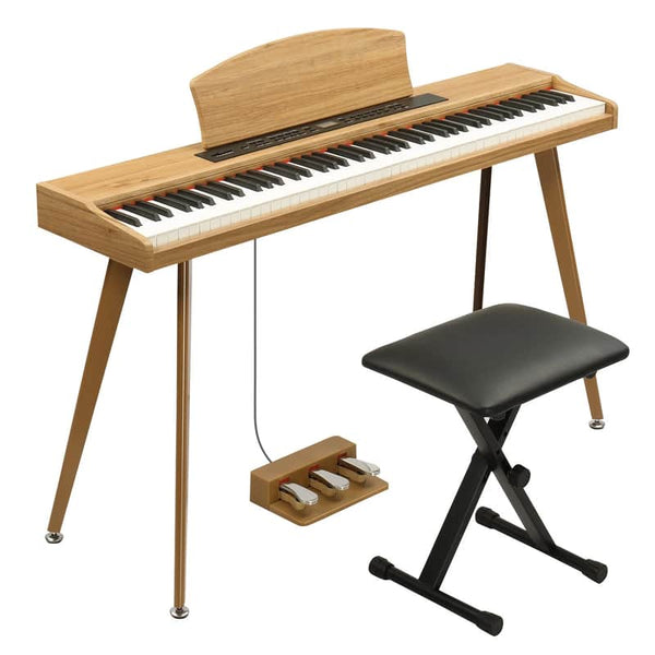 88 Key Semi-Weighted Standard Keyboards Piano with Triple Pedals, Bench