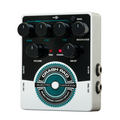 White and black Electro Harmonix Crash Pad analog drum synthesizer pedal with six knobs and two side jacks.
