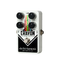White Electro-Harmonix Crayon overdrive pedal with four control knobs and one input jack shown from angled front.