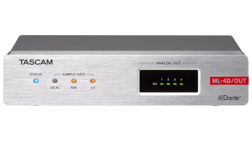 Tascam 4-Channel Line Output Dante Converter with built-in DSP Mixer, audio signal converter