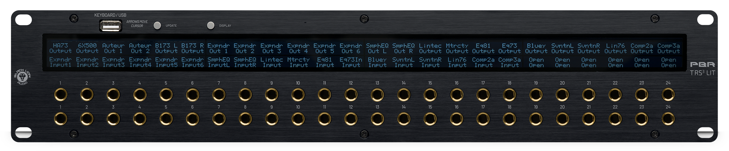 PBR TRS3-LIT 48-Point Gold-Plated TRS Patchbay