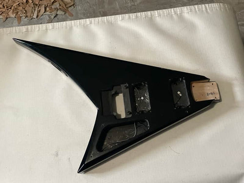 2000's MIJ Jackson RR3 RR Rhoads V Black Guitar Body Floyd Tremolo Ready