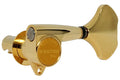 Single gold bass guitar tuner with 4-inline style tuning peg and 'GOTOH 350' text on the housing.