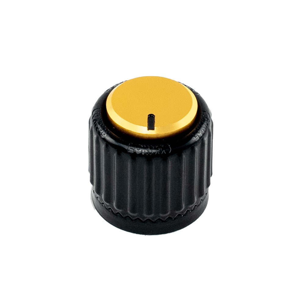 D’Addario Universal Loknob – Large Black & Gold Plastic Knob