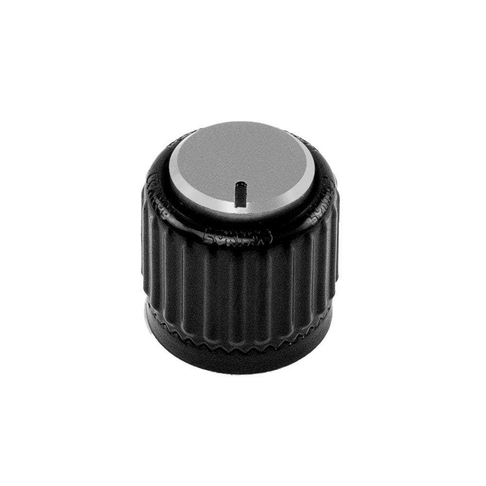 D’Addario Universal Loknob – Large Black & Silver Plastic Knob