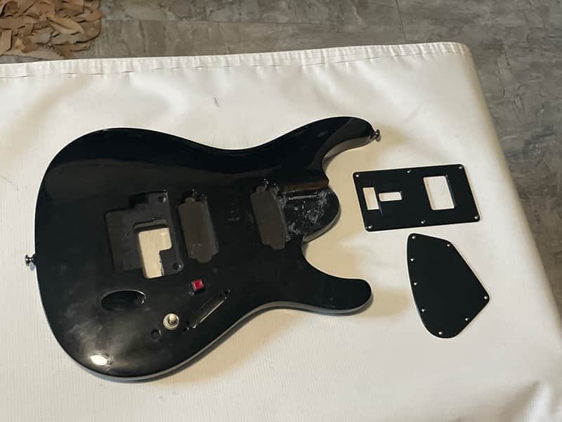 2010's Indonesia Ibanez S7420 7 String Black Modified Guitar Body ZR Tremolo Ready
