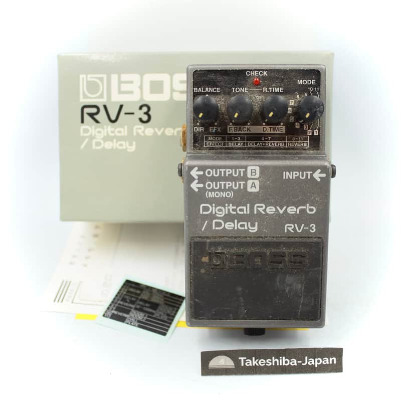 Boss RV-3 Digital Reverb / Delay With Original Box Gray Label Guitar Effect Pedal IO00861