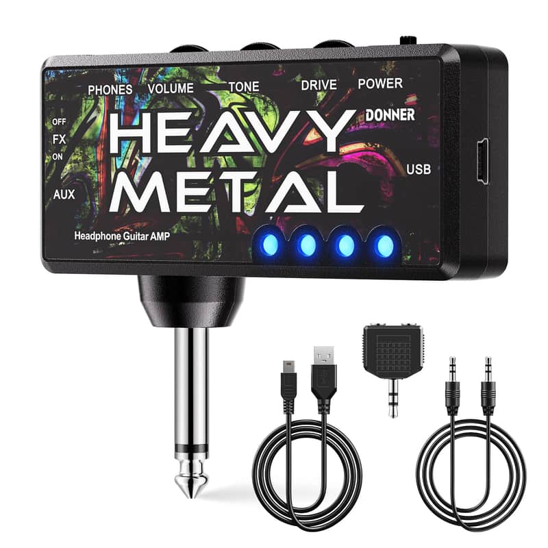 New Donner Guitar Headphone Amp Heavy Metal Headphone Amplifier for Electric Guitar