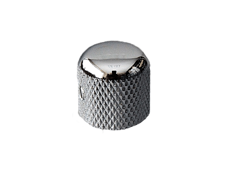 Chrome dome-shaped metal knob with a textured grip surface