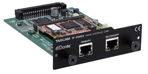 Tascam 64-Channel Dante Interface Card for DA-6400, preamplifier or direct box